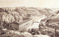 Felsenkellerbrauerei um 1865, Lithographie Stadtmuseum Dresden